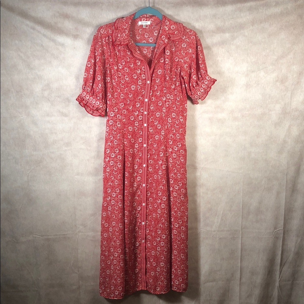Max Studio Red Floral Midi Dress